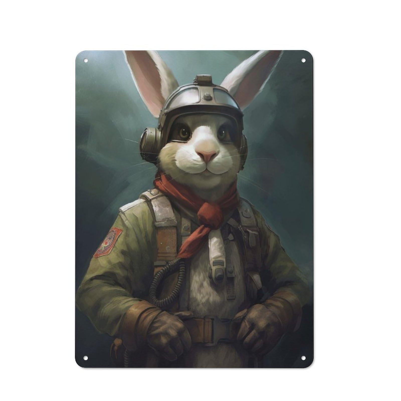 Junmoney Rabbit As A Pilot Vintage Metal Plaque 40X30cm Featuring For Pub Or Café, Suited To Café Interior Fans