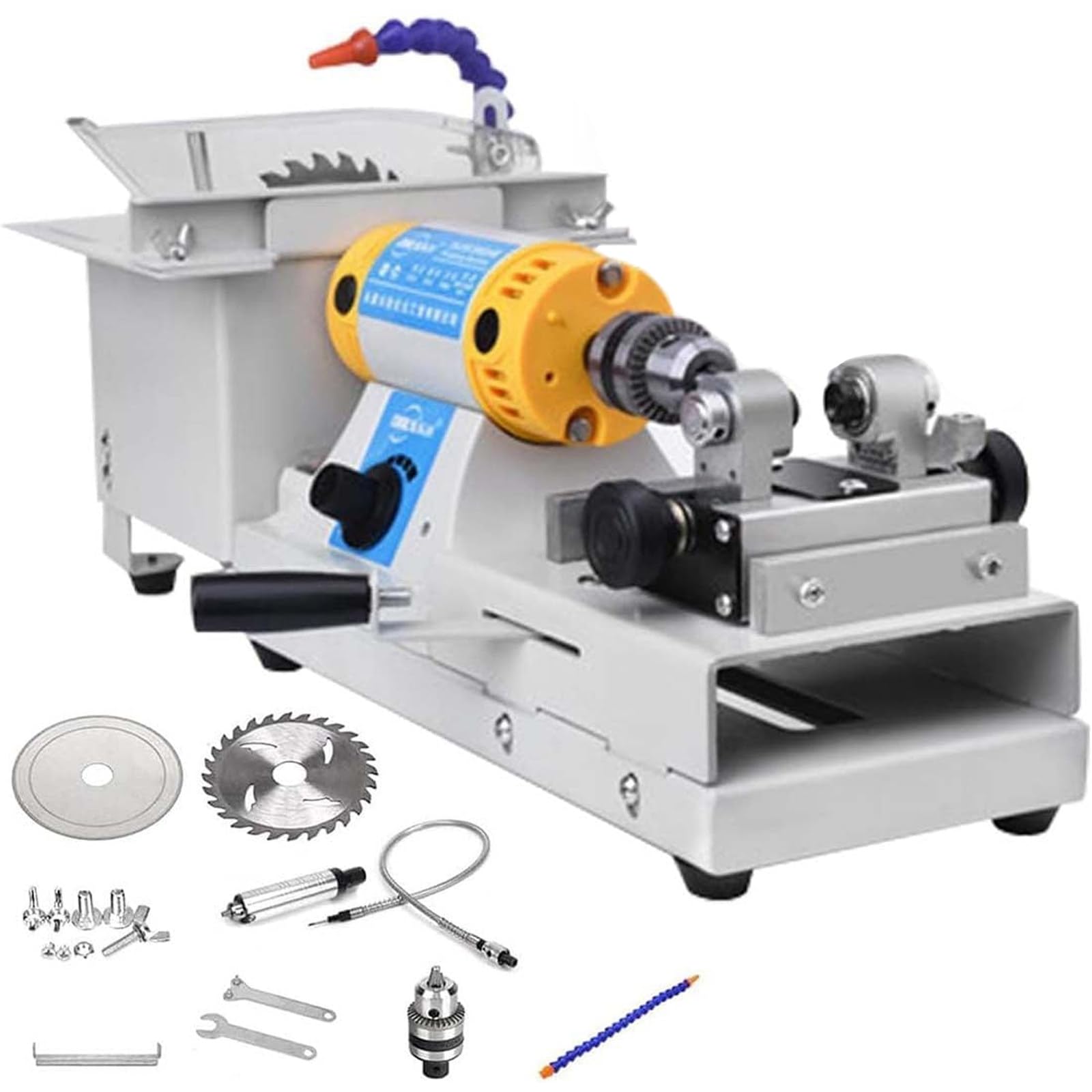 Kindevieft Jewelry Lapidary Saw For Cutting Rocks Diy Lapidary Equipment, Mini Table Saws Grinder Polishing Machine 800-10000R/Min With Flexible Shaft