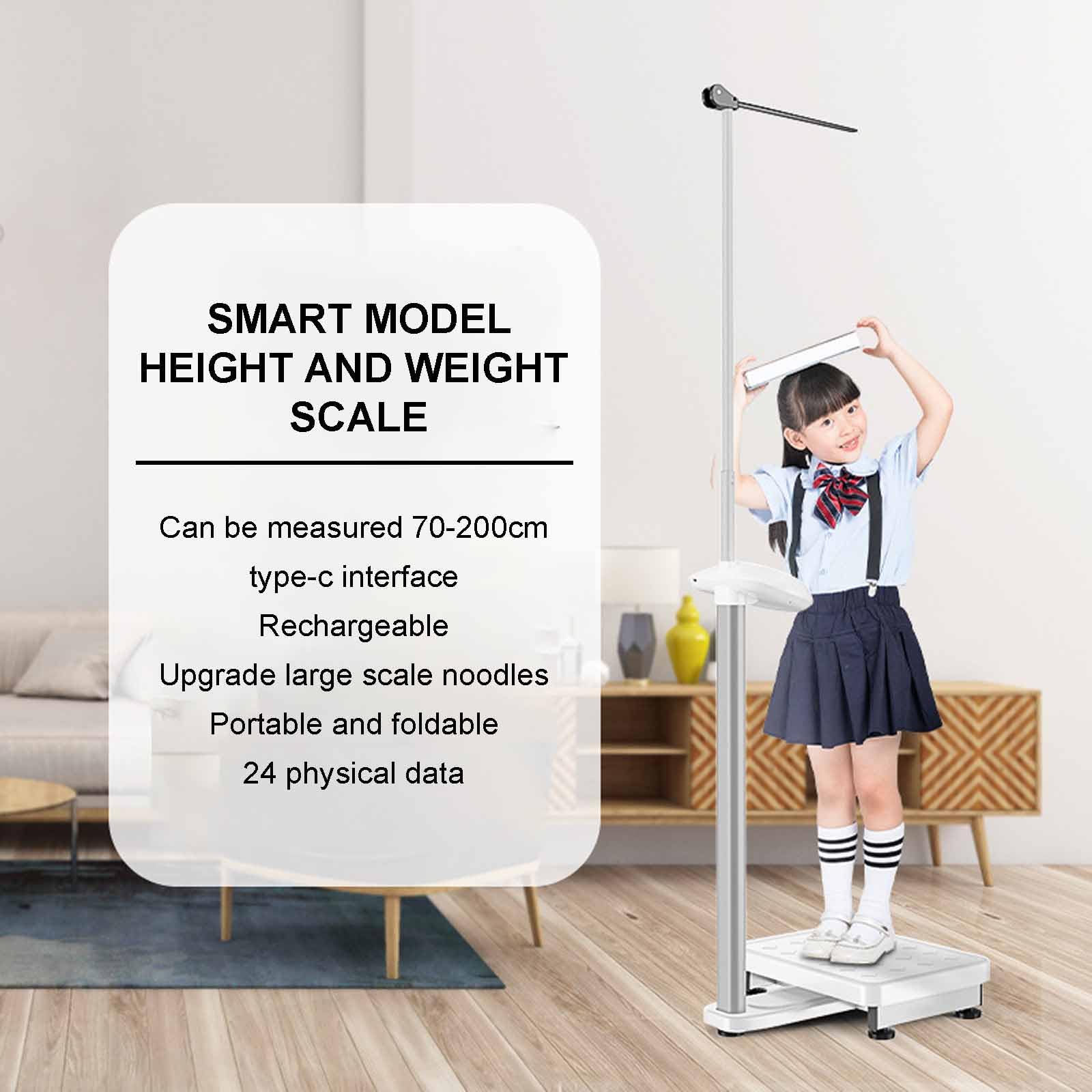 Báscula Médica Digital Profesional Con Pantalla LCD, Rango De Medición De Altura: 70-190 Cm, Capacidad De Carga: 200 Kg, Báscula De Salud De Precisión Para El Hogar, Para Medir Peso, Altura E IMC.