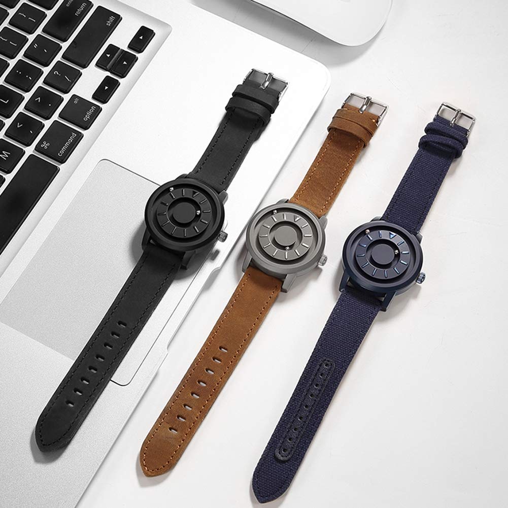 Orologio sportivo magnetico da polso rotondo con orologio sportivo da uomo, per uomini e donne