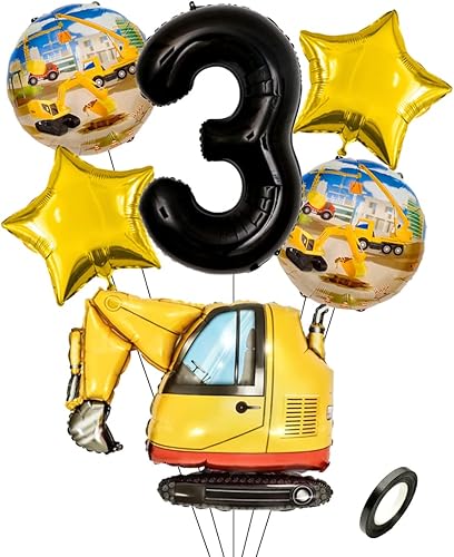 Miniatura 8 de Kawailay Globos de construcción para fiesta de 4 cumpleaños, globos de construcción para decoración de 4 cumpleaños, globo de aluminio para