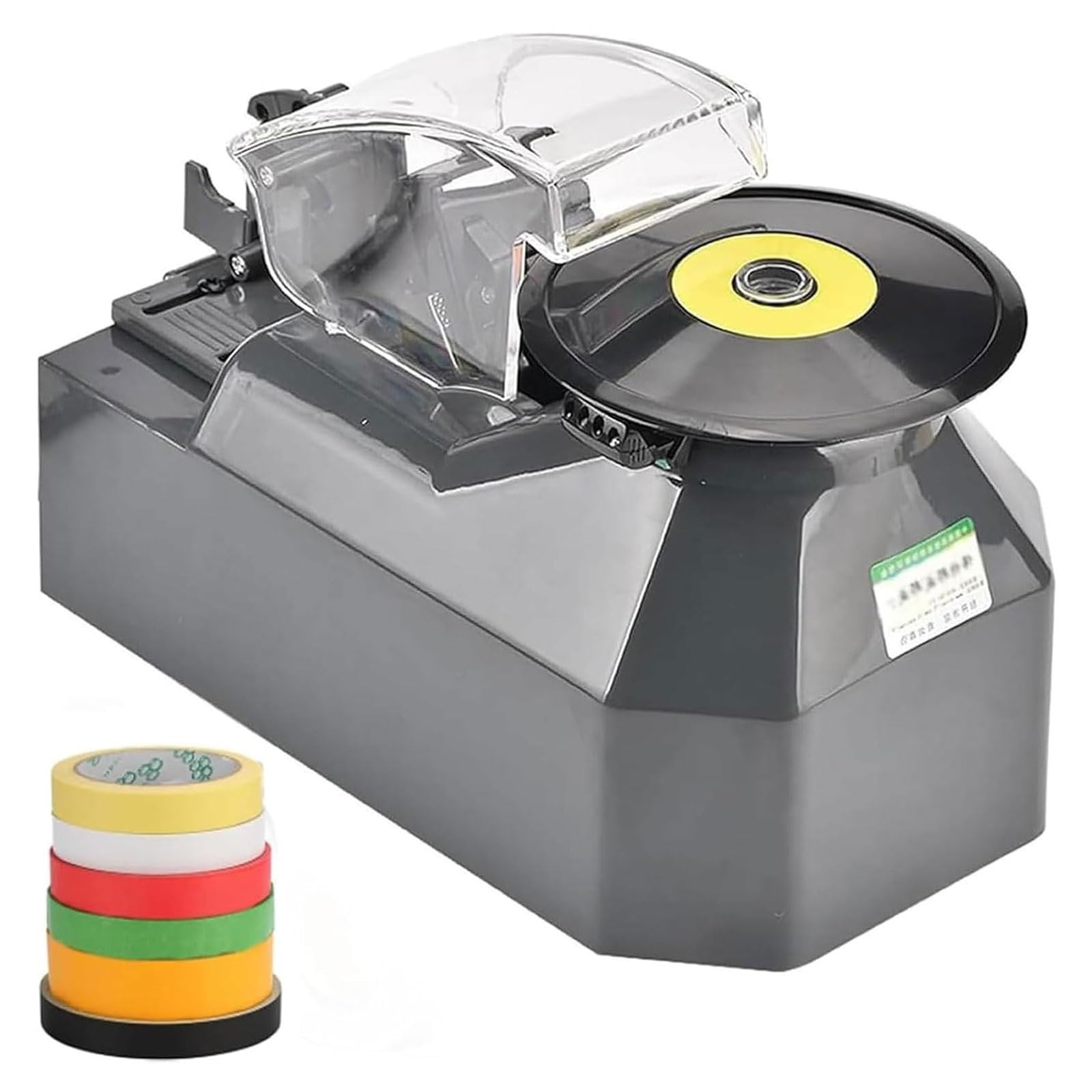 BOOZXCV Electric Tape Dispenser, Automatic Cutting Machine with Auto Sensor, Adjustable Cutting Length 10-60mm for 5-25mm Tape, Ideal for Packaging and Office Use