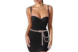 Slim and Chic: Silver/Rose Gold/Black Chain Belt for a Captivating Look