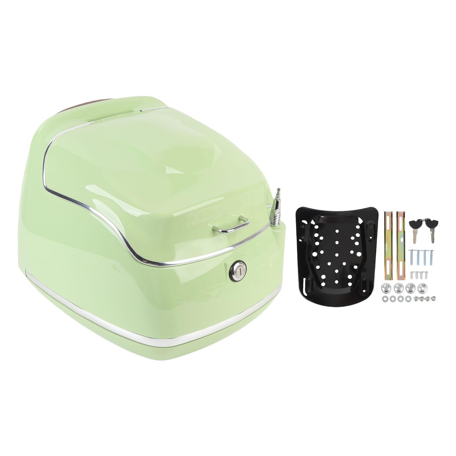 Dioche Coffre de L Top Case tanche Ajustement Universel avec Plaque de Base de Verrouillage Cl pour Casque Vert