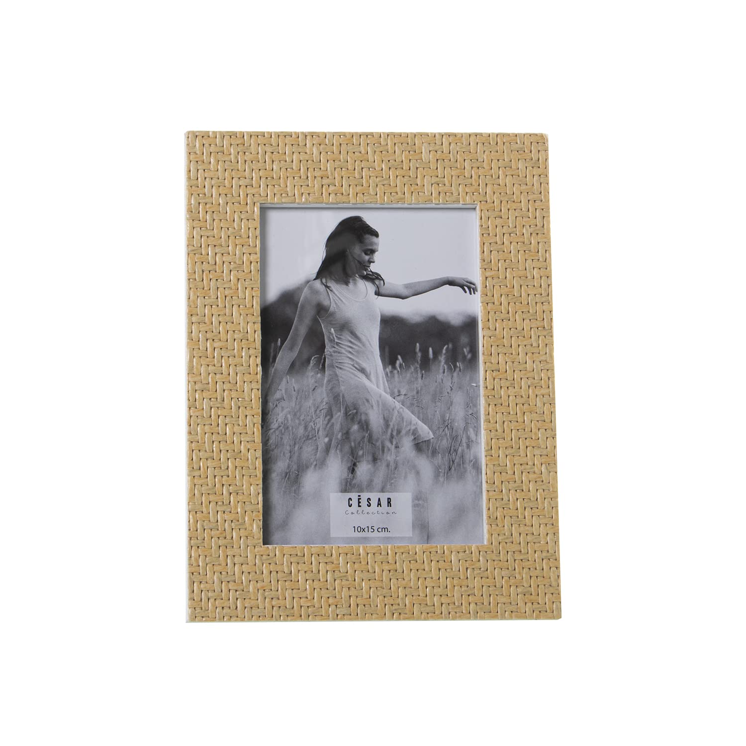 Cadre photo bois dm et papier ratan naturel DRW pour ancrer vos moments de bonheur