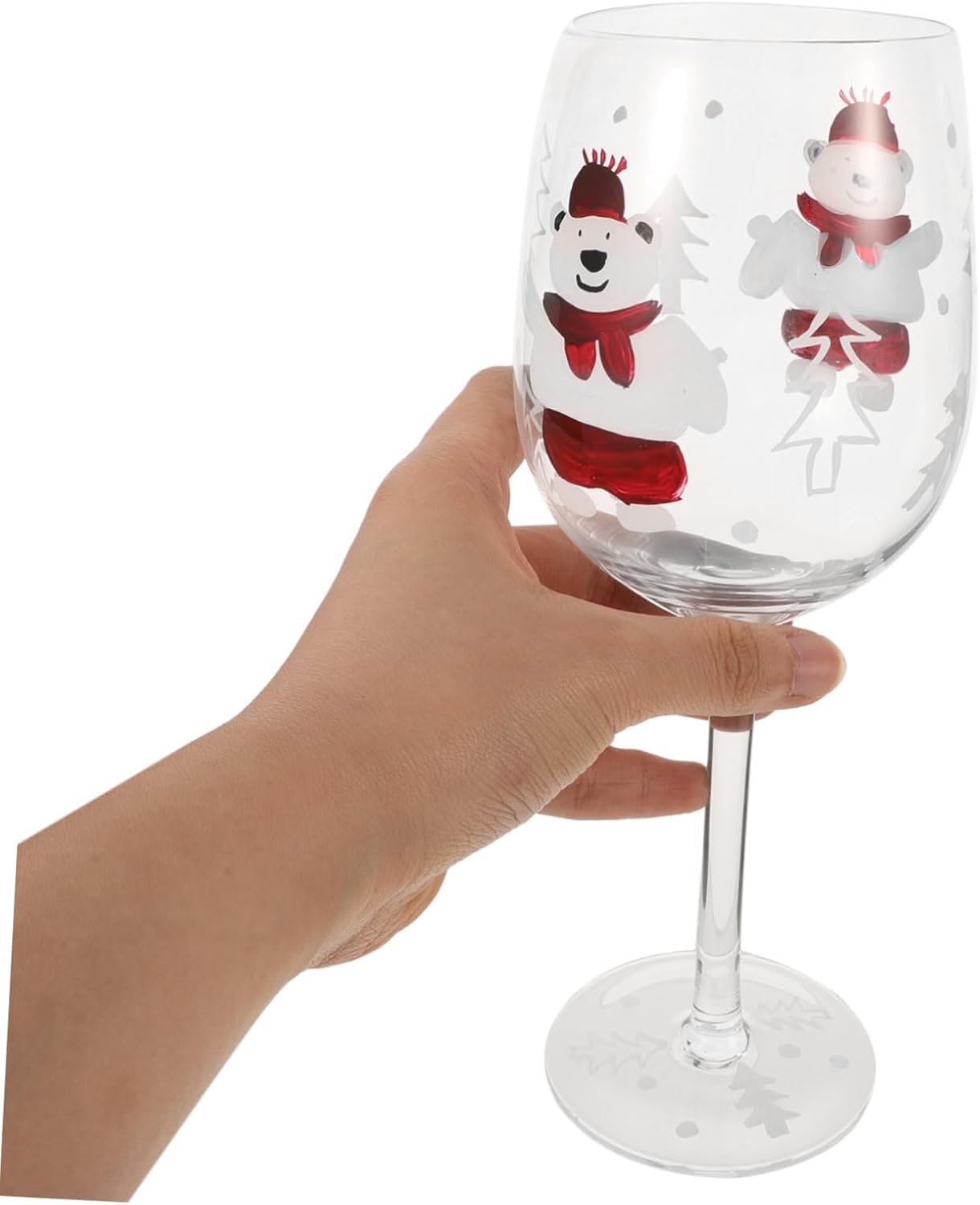 Hand Painted Christmas Themed Wine Goblet Glass for Parties Elegant Design Easy to Clean Craftsmanship for Home Use