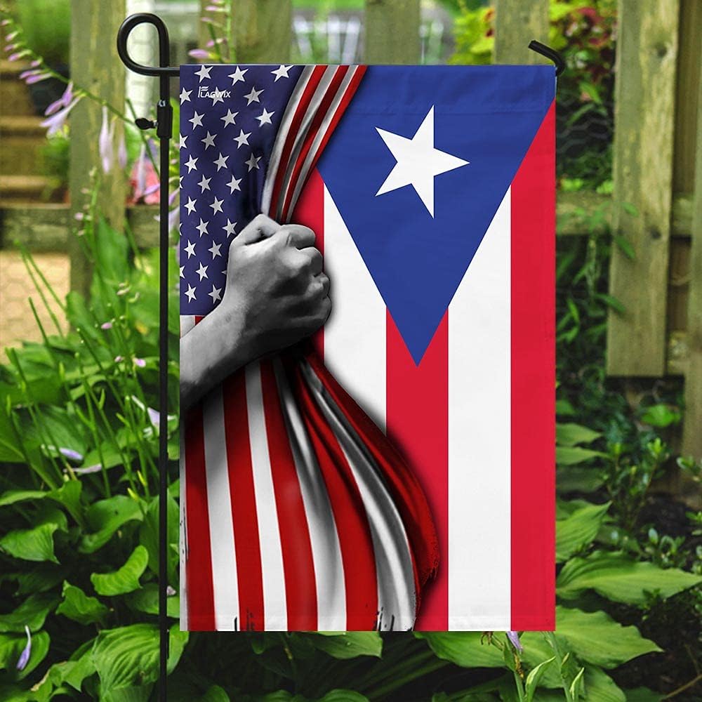 Flags-Puerto Rican Flag MLH916F, House Flag (29.5" x 39.5")-USA House Garden Flags Premium Polyester-Decorative Outdoor Flags