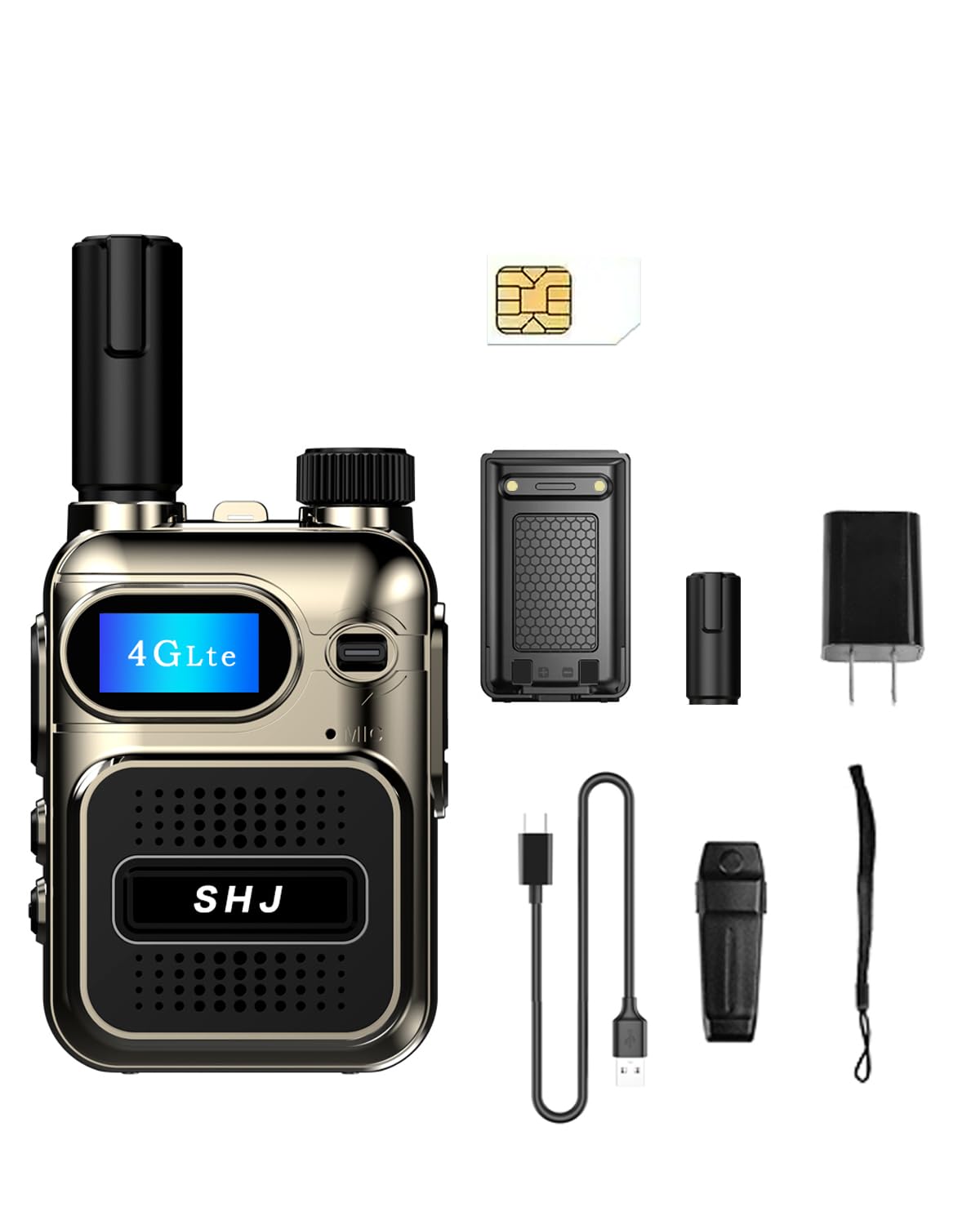 SHJ 4G PoC Radios with 1 Additional Yearly Sim Cards- Ultimate Communication Solution for Businesses and Teams walkie-Talkie Durable and White Silver