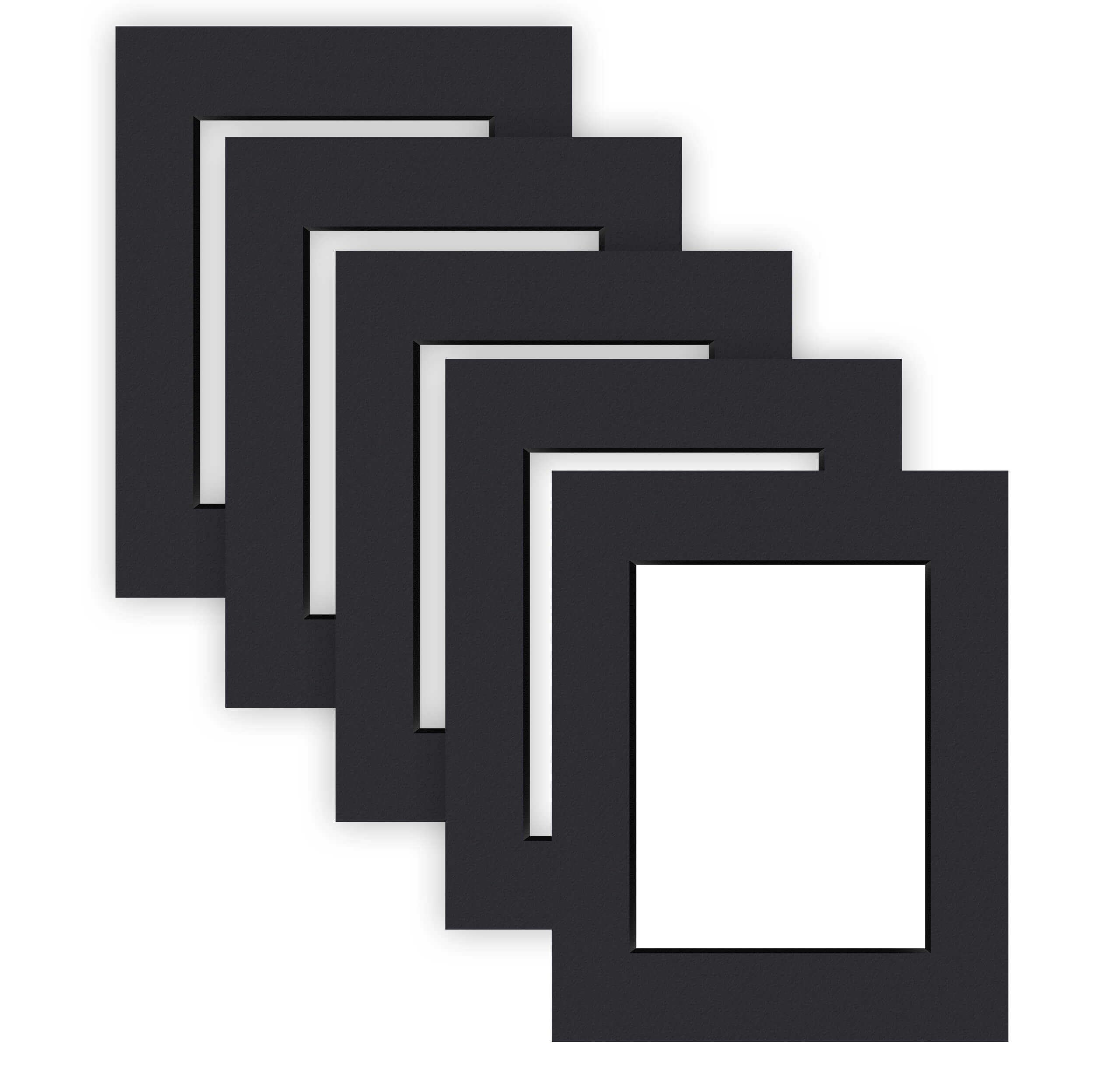 Nielsen Black Smooth Conservation Picture Mounts - Black 24X30cm - Fits 15X20cm Photo (Pack Of 5) - Acid-Free, Ph Neutral And Protective, Smooth Surface