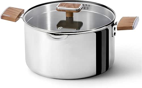 CAROTE 6QT Stainless Steel Stock Pot with Glass Lid, Large