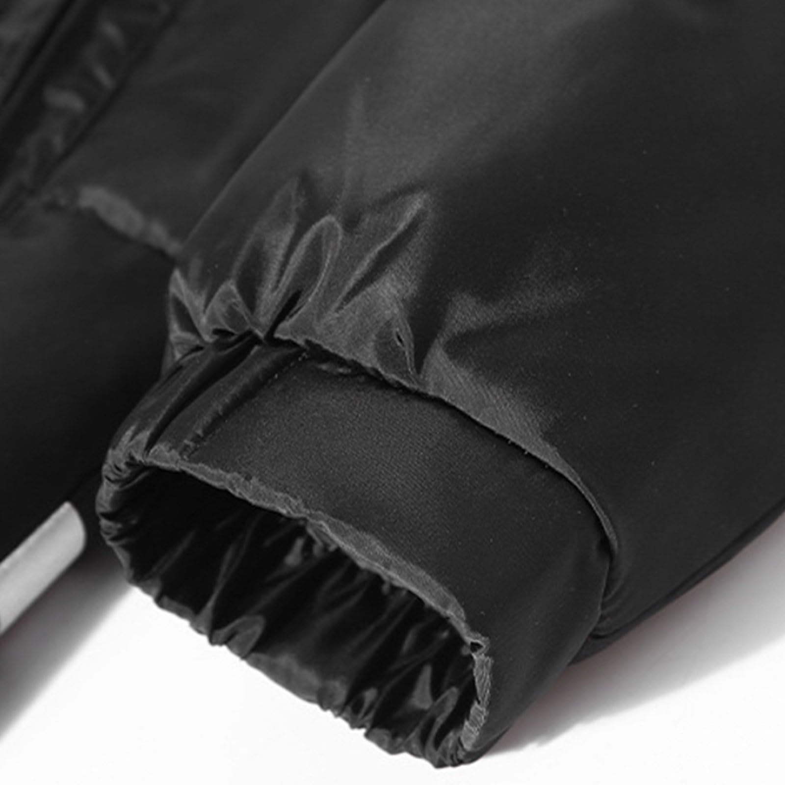 Generisch Herrenmantel Wollmischung, farbige Jacke mit Lockerem vielseitigem Stehkragen, warme Ski-/ (Black, M)