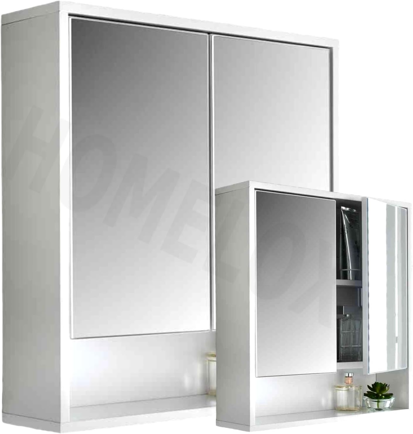 HOMELOX High Gloss Bathroom Mirror Perfect Bathroom Storage