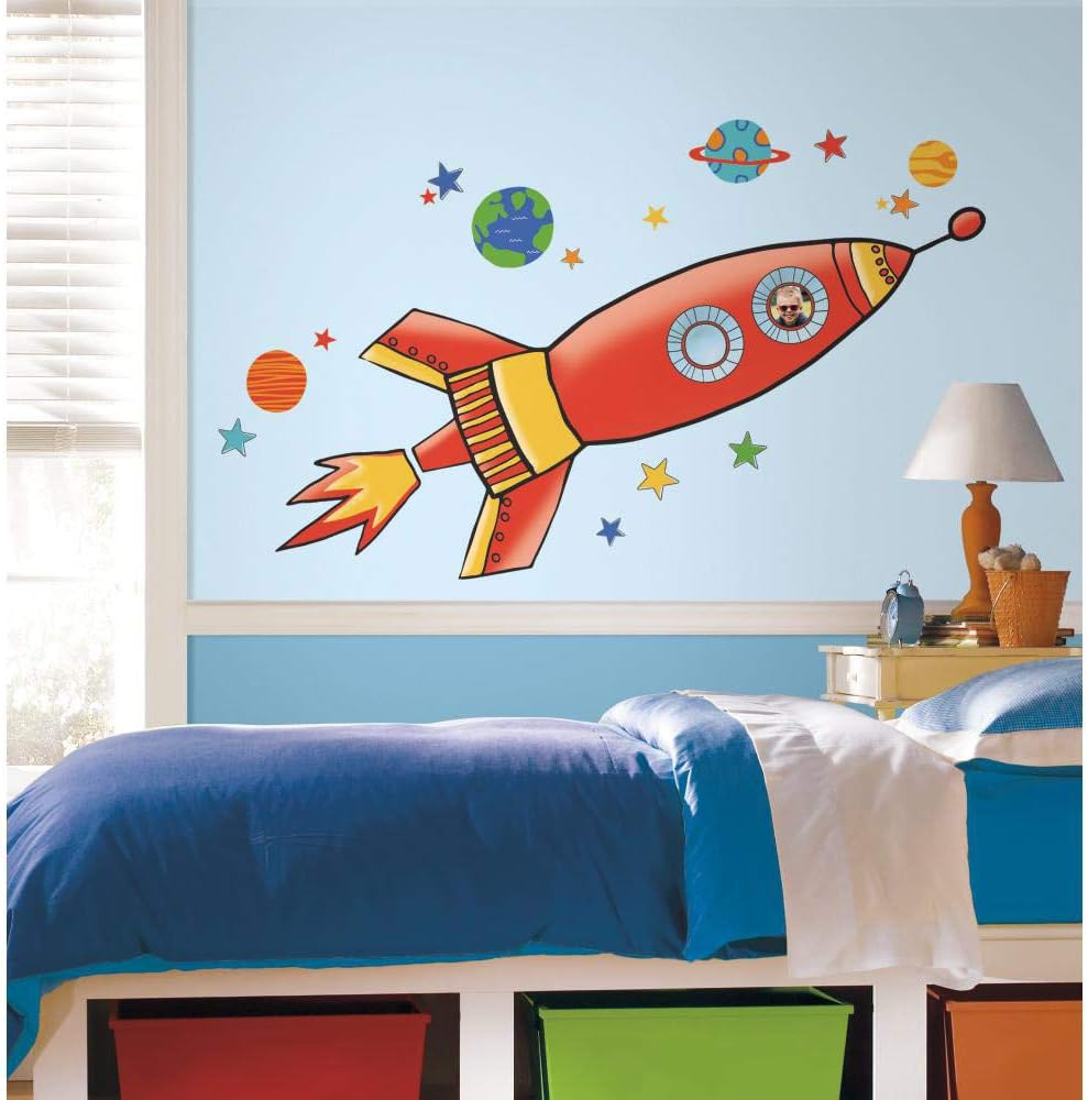 RoomMates RMK2619GM Rocket Giant Peel and Stick Wall Decals