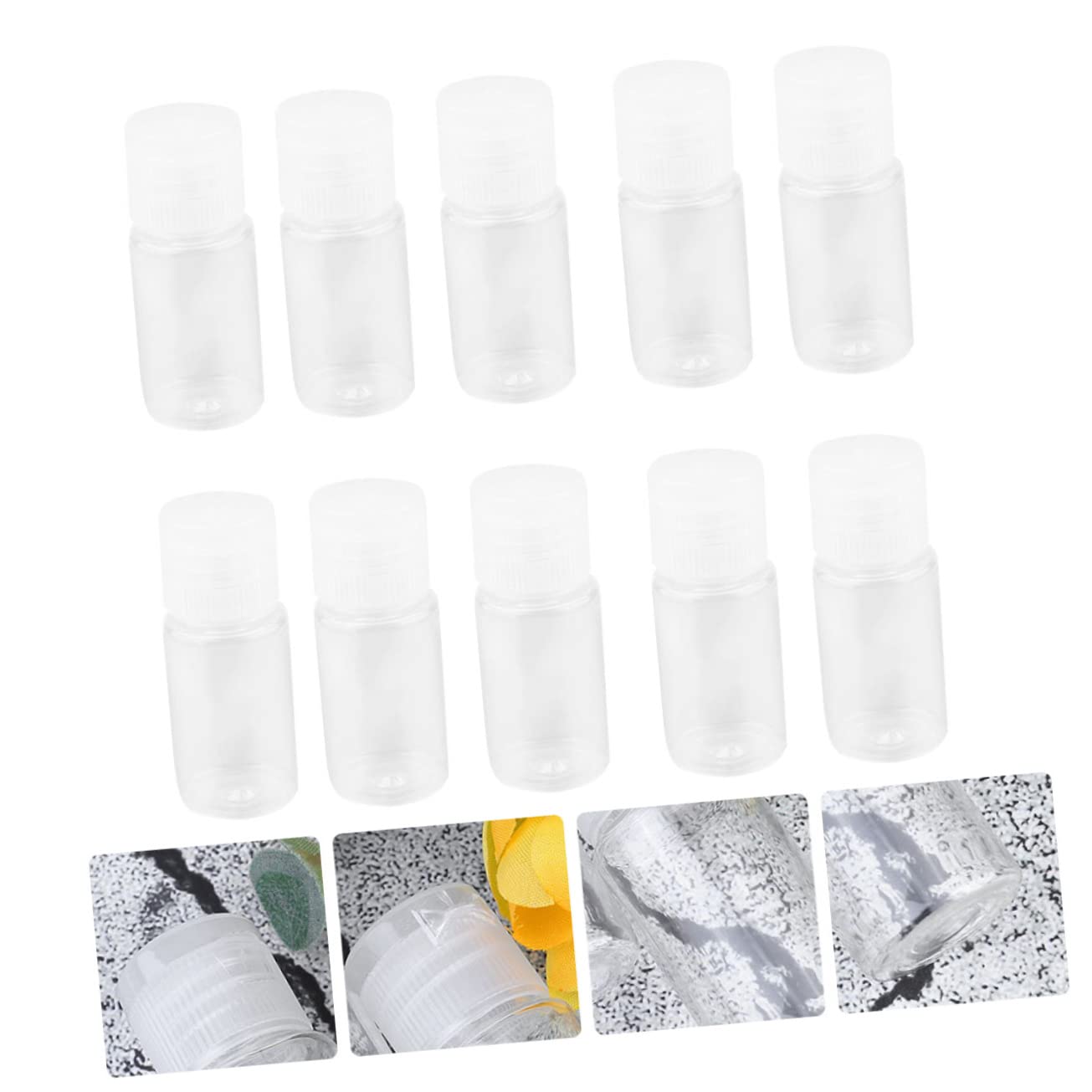 72piezas Botellas De Viaje para Loción Tapa Abatible Envases De Transparentes para Maquillaje y Cosméticos Dispensadores Reutilizables