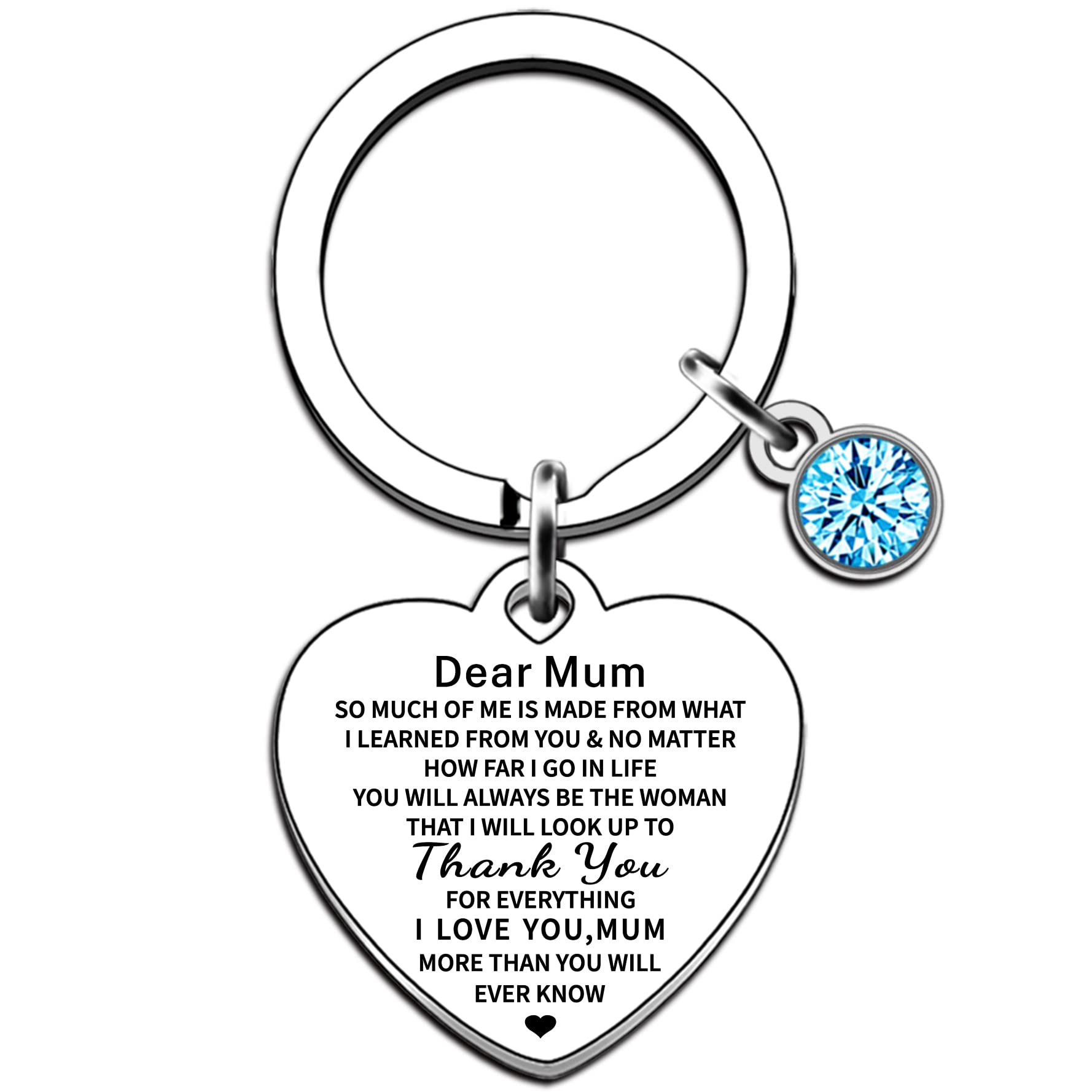 JMIMO Mum Keyring Mum Gifts from Daughter Son Thank You Mum Gifts Mum Mummy Christmas Birthday Thanksgiving Mother's Day Gifts
