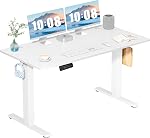 DUMOS 40 Inch Bureau électrique debout réglable en hauteur, assis pour tenir debout postes de travail d'ordinateur PC Table Accueil Bureau Écrire des bureaux de jeux avec préréglages de mémoire pour le paillasson, chambre à coucher, noir