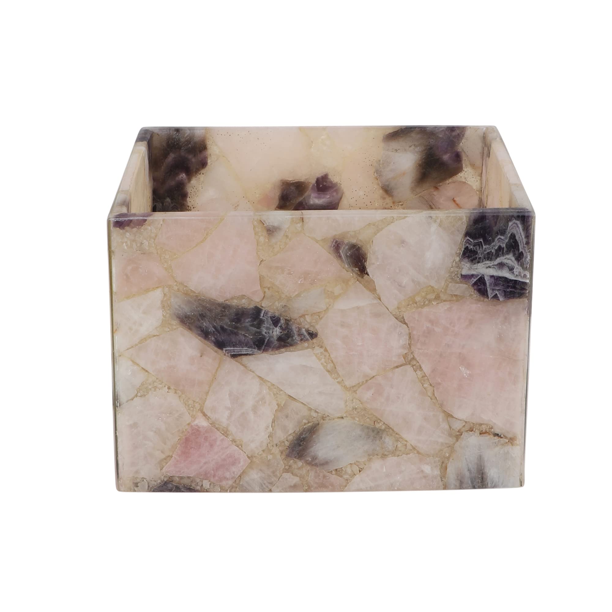 NikkisPride Rose Quartz & Amethyst Waste Basket