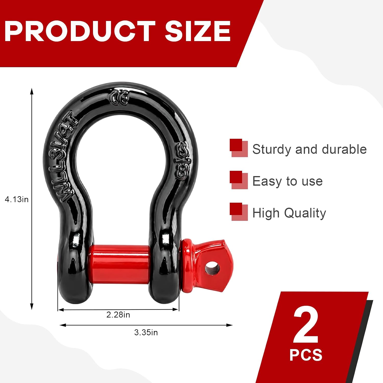 2 PCS 5/8" Off-Road Truck D-Ring Shackle