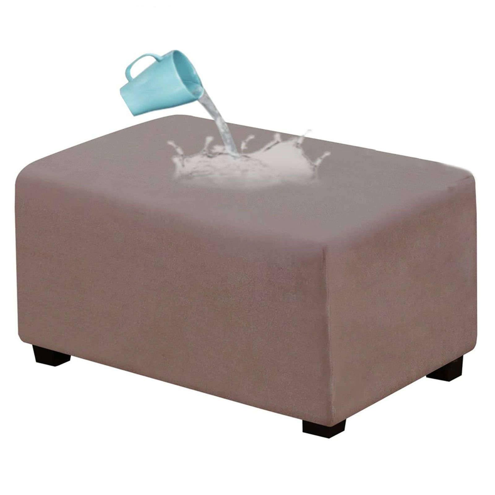 CLGTY Housse De Pouf Carrée En Velours Extensible Pour