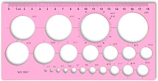 Plastic Circle Stencil Template, Circle Template for Drawing Multi Function Geometric Templates for Drafting Measuring Rulers Digital Drawing for Office and School Building Formwork Drawings