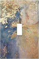 Vista 10 de Placa de pared de tortugas marinas, hierba oceánica, medusas, peces y algas marinas, placa de pared de doble palanca, cubierta de interruptor de luz