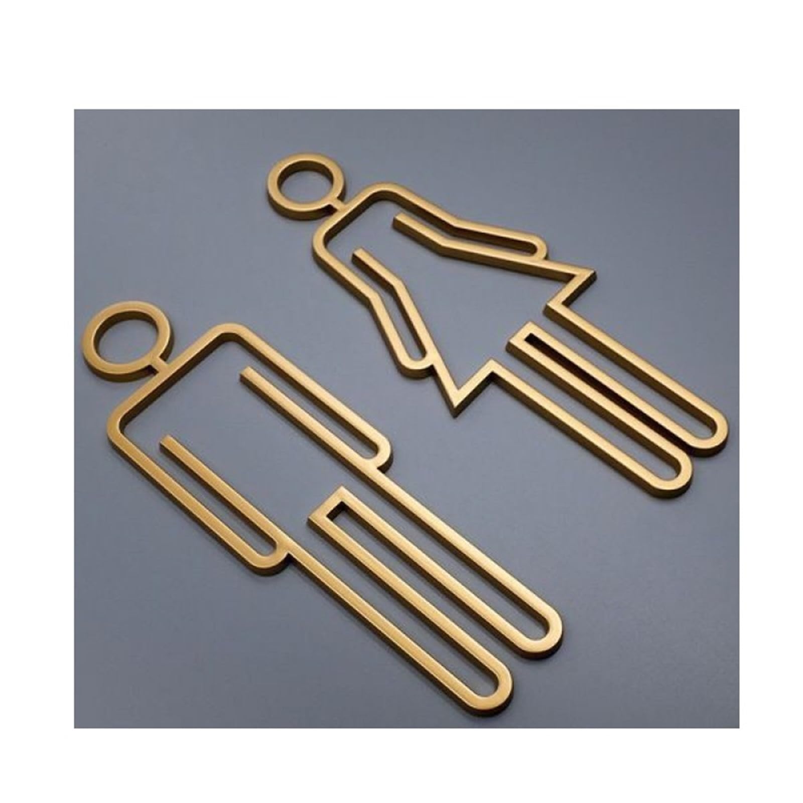 Toilet Sign Toilet Symbol Adhesive Backed Bathroom Door Sign For Hotel,Office,Home,Restaurant(Golden)