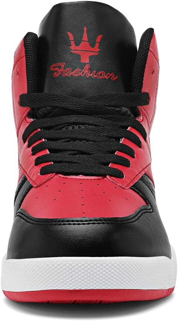 Men's Fashion High Top Sneakers Comfort Casual Walking Shoes (Red, Adult, Men, 8, Numeric, US Footwear Size System, Medium) - Image 4