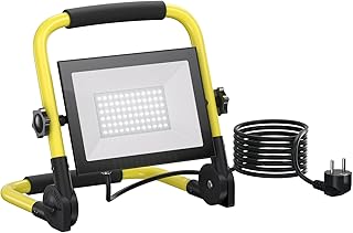 Foco de trabalho 50 W, 5000 LM portátil luz de construção com cabo de 3 m, luz branca 6500 K, exteriores, impermeável, I...