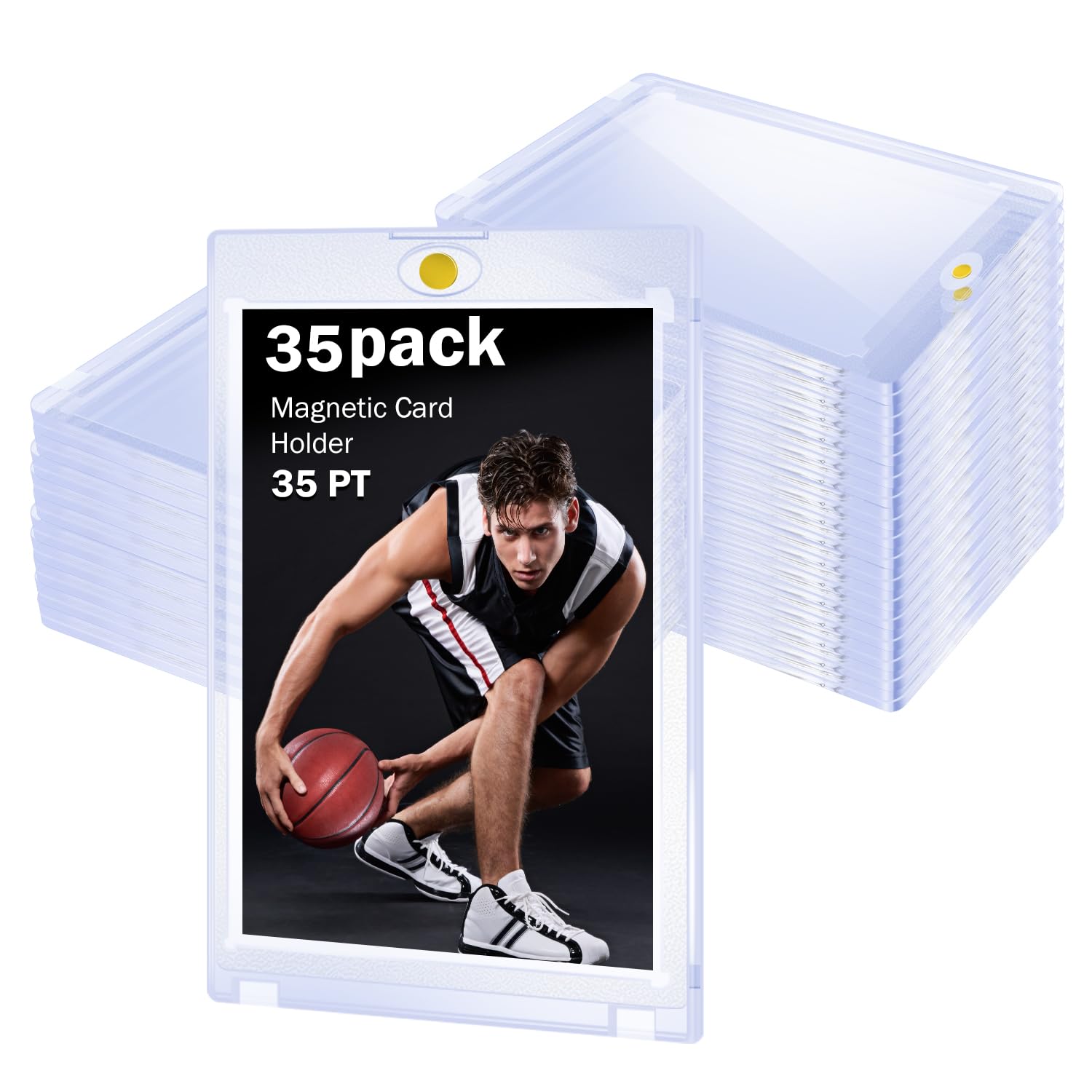 35ct Magnetic Card Holder 35pt Card Sleeves Hard Plastic, Magnetic Card Case for Trading Card, Baseball Card, Game Cards, JEYUEHZH