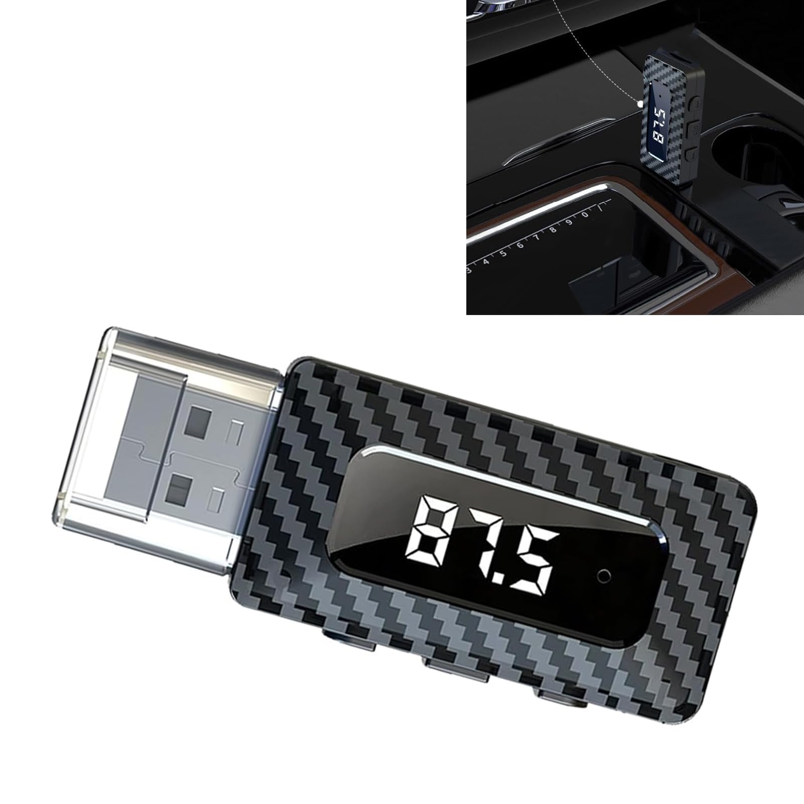 USB Bluetooth Receiver for Car, Bluetooth 5.3 Audio Receiver, USB 3.5mm AUX Jack Car Adapter, Plug and Play FM Transmitter with TF Card Slot, Fit for Most Cars Stereo, Home Stereo, PC