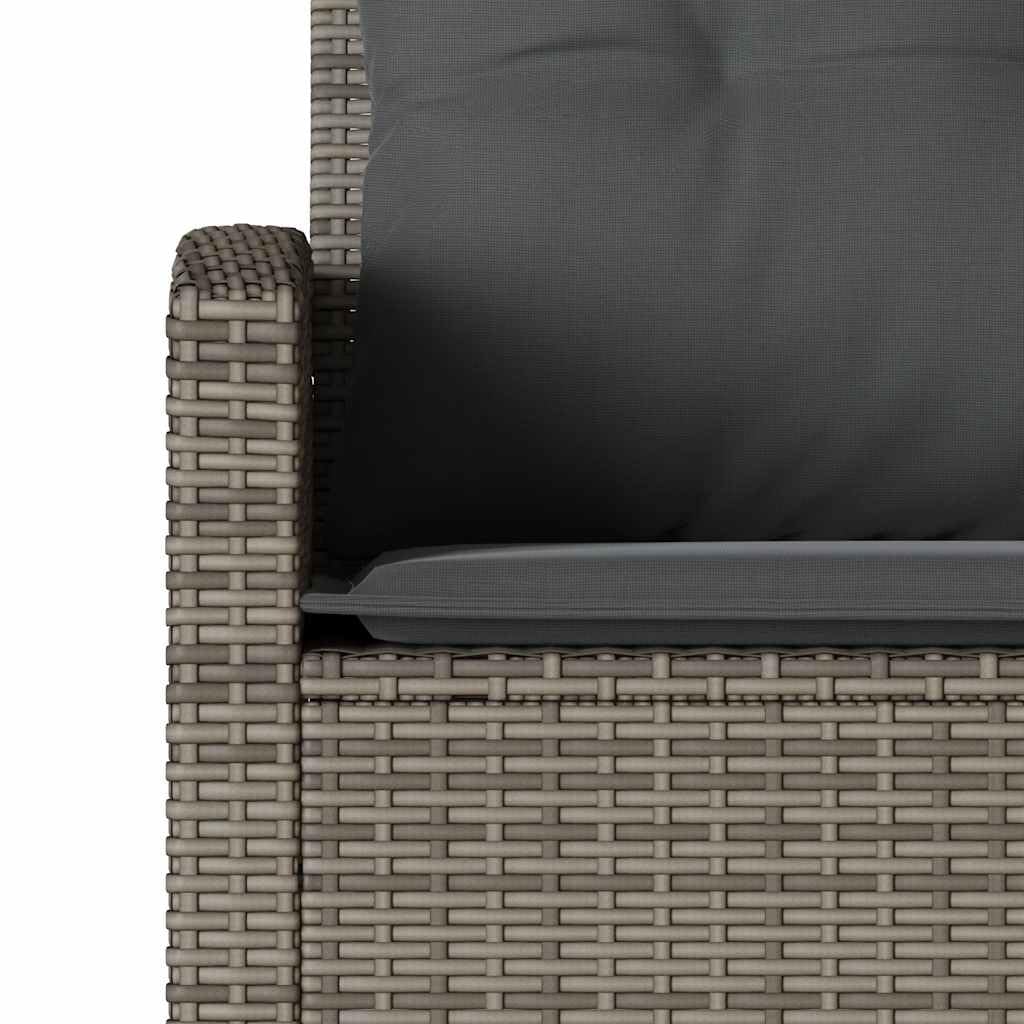 vidaXL L-kształtna kanapa z poduszkami Szary polirattan