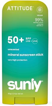 ATTITUDE Crème Solaire Minérale Visage & Corps SPF 50 à l'Oxyde de Zinc 60 g