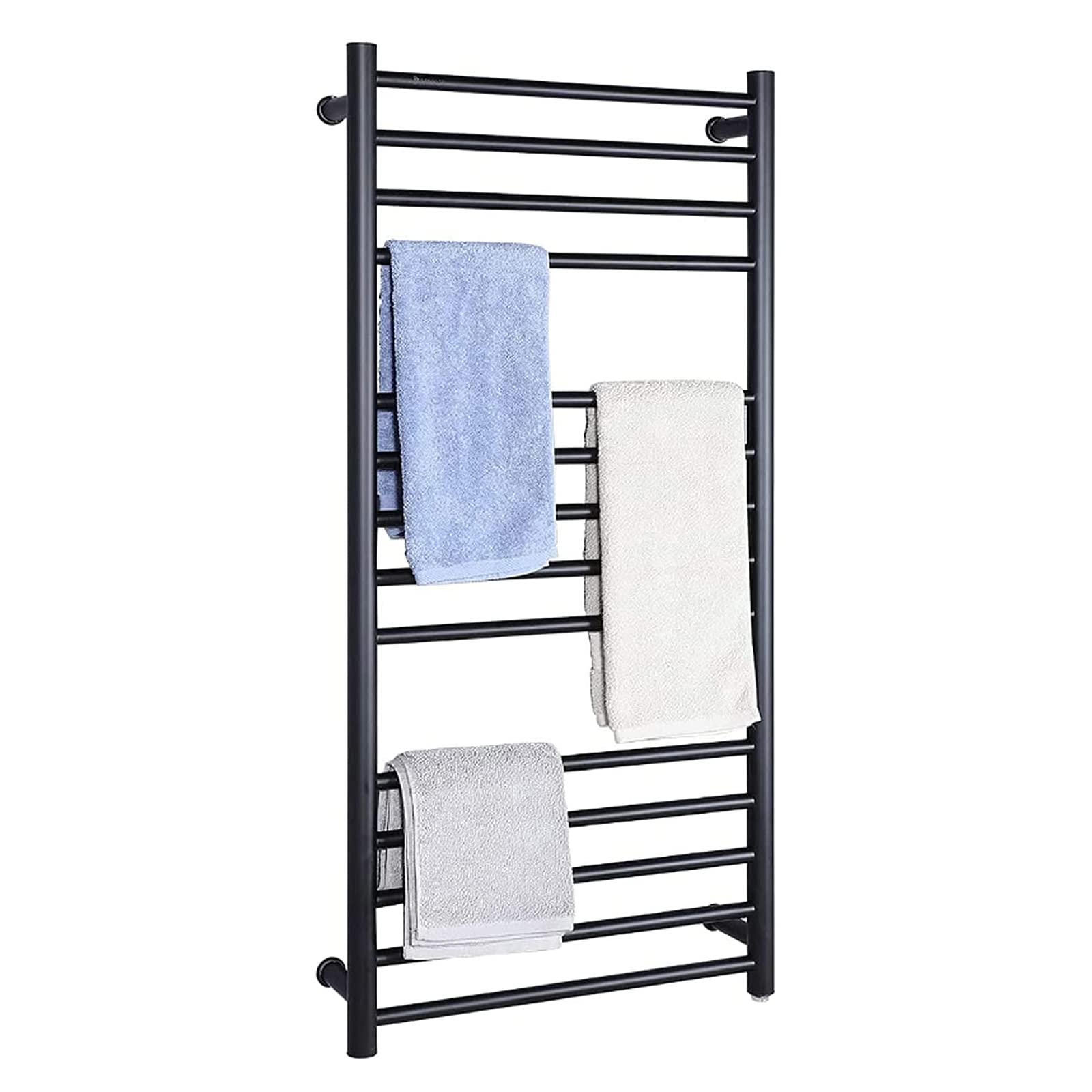 asdchZen Electric Heated Towel Rack Wall Mounted, 304 Stainless Steel Heated Towel Rail Electric 14 Bar Bath Towel Heater