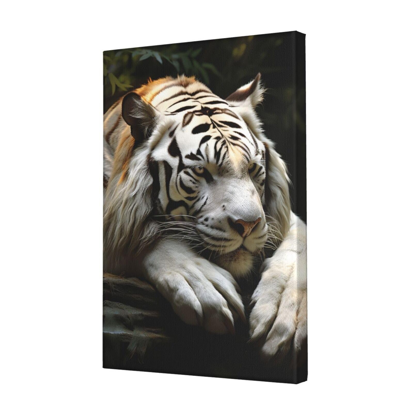 FodPand Lying Tiger Canvas Wall Art for Living Room Wall Decor 12"x18" Modern Artwork Painting Pictures Hanging Canvas Prints Aesthetic Wall Art for Bedroom Bathroom Office Wallart Decor