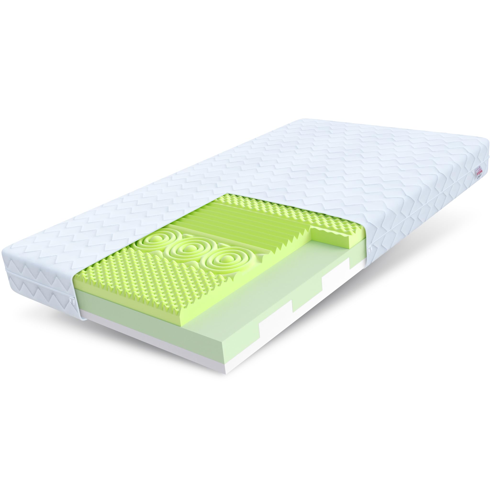 Matelas Enfant 80x160 Cm En Mousse Froide Fermeté H3 | Housse Lavable Dinosaures | Certifié Öko-Tex