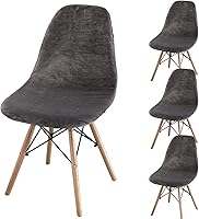Vista 23 de TOPCHANCES Funda elástica para silla, fundas de silla de mediados de siglo, fundas de terciopelo para sillas sin brazos, protector de silla lavable