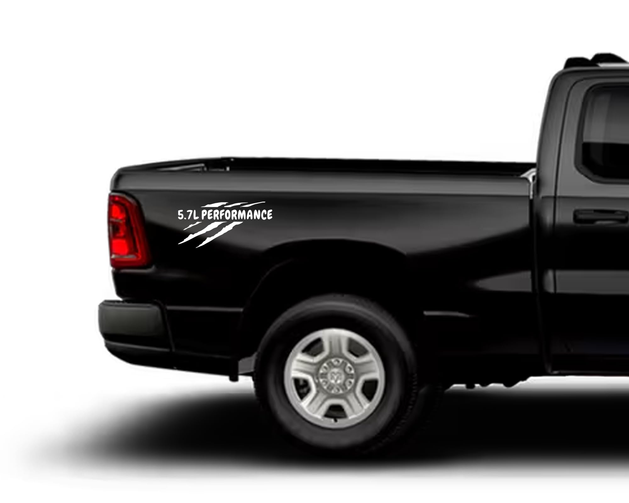 5.7L Performance Emblem Claw Marks Pickup Stickers Truck Decals for Dodge Ram 1500 5.7L HEMI V8 Accessories 2Pcs (White, 5.7L Performance)