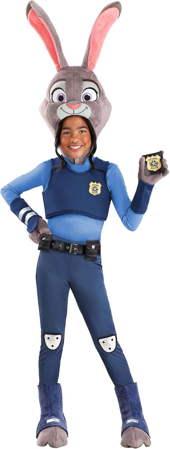 Kids Zootopia Judy Hopps Costume | Disney Rabbit Police Officer Children's Halloween Outfit With Headpiece