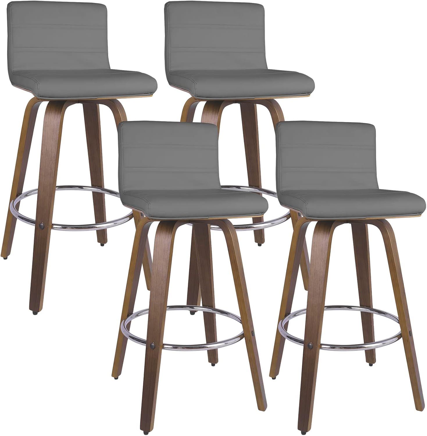 Bar Stools 26 Inch Counter Height, Set of 4, PU Leather