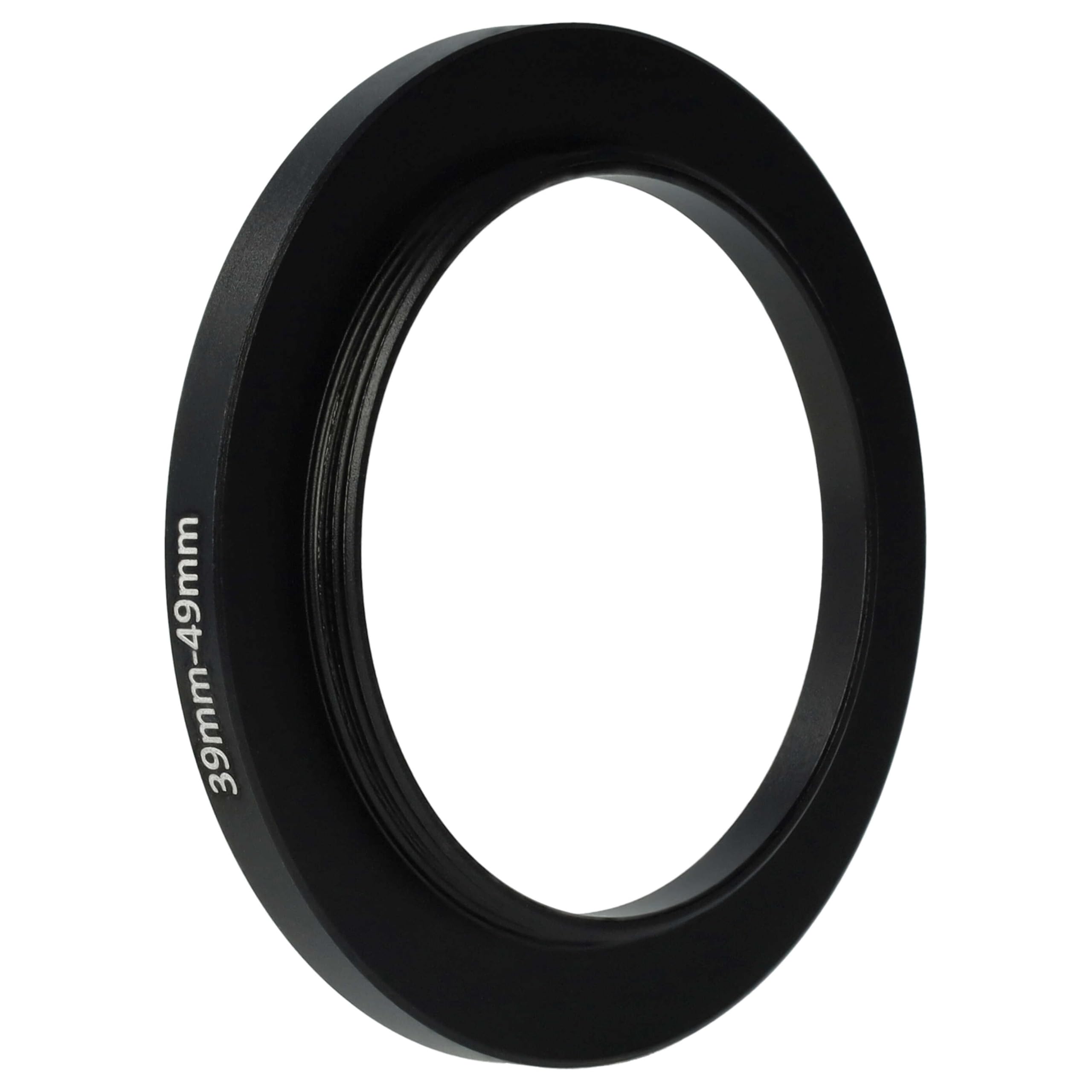 vhbw Step-Up-Ring Adapter von 39 mm auf 49 mm für Kamera Objektiv - Filteradapter, Metall, Schwarz