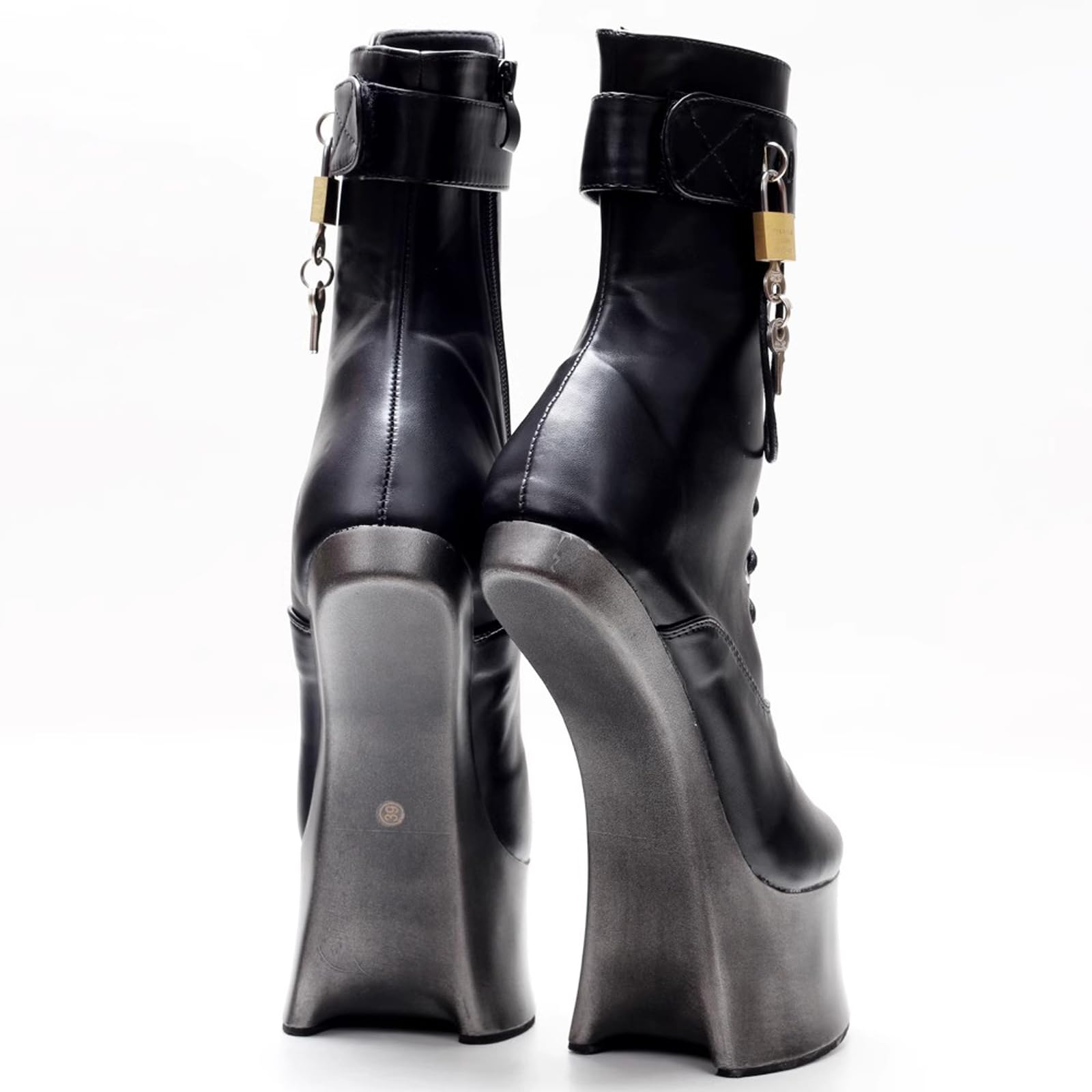 Bottines sans Talon pour Homme/Femme | Talons compensés Grande Taille pour Danse en boîte, Spectacles de Strip-Tease et travestissement