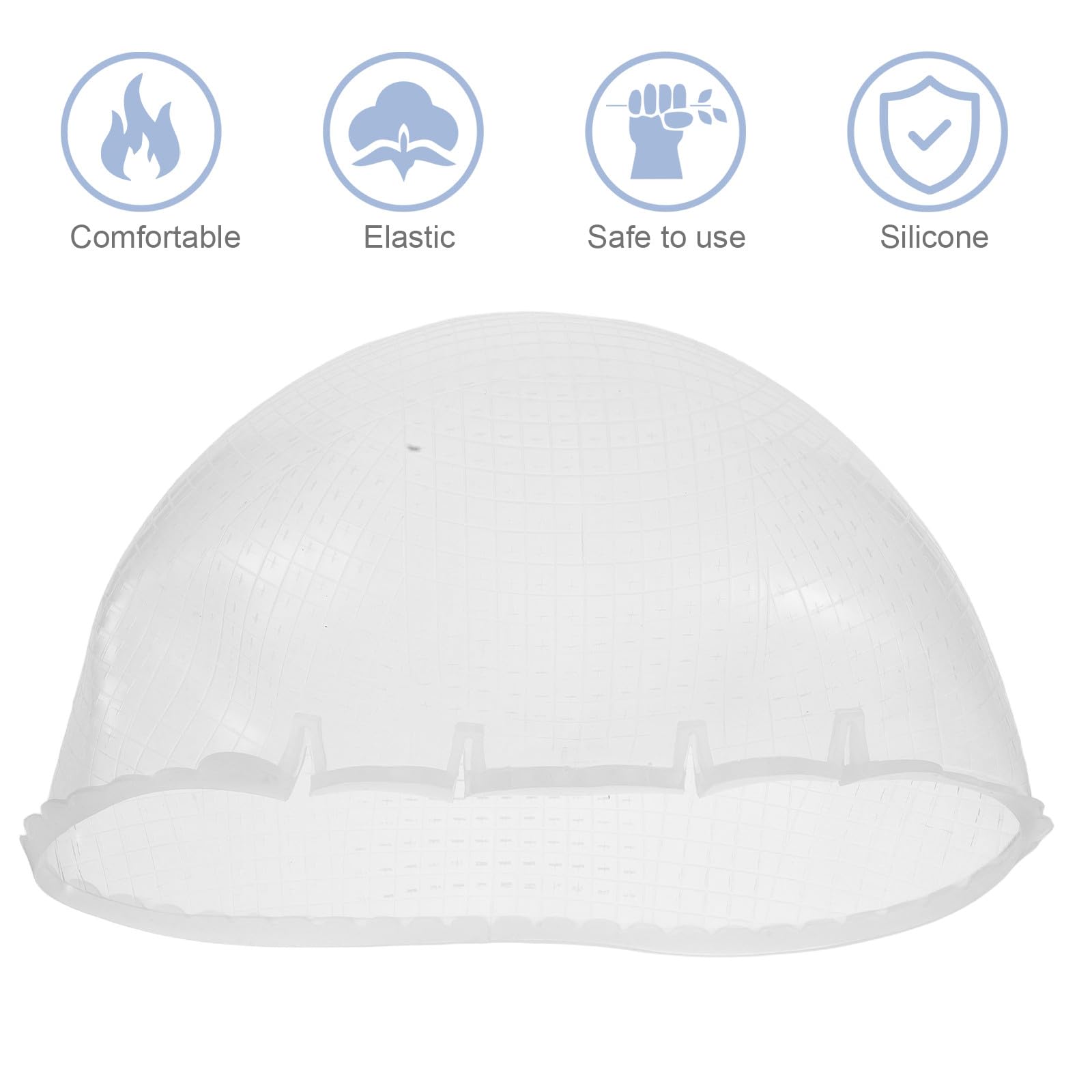Gorro de Coloración de Silicona Extensible Semi-Transparente con Agujeros Cruzados, Gorro para Mechas de Pelo Largo, Reutilizable para Peluquería y Uso en el Hogar Herramienta