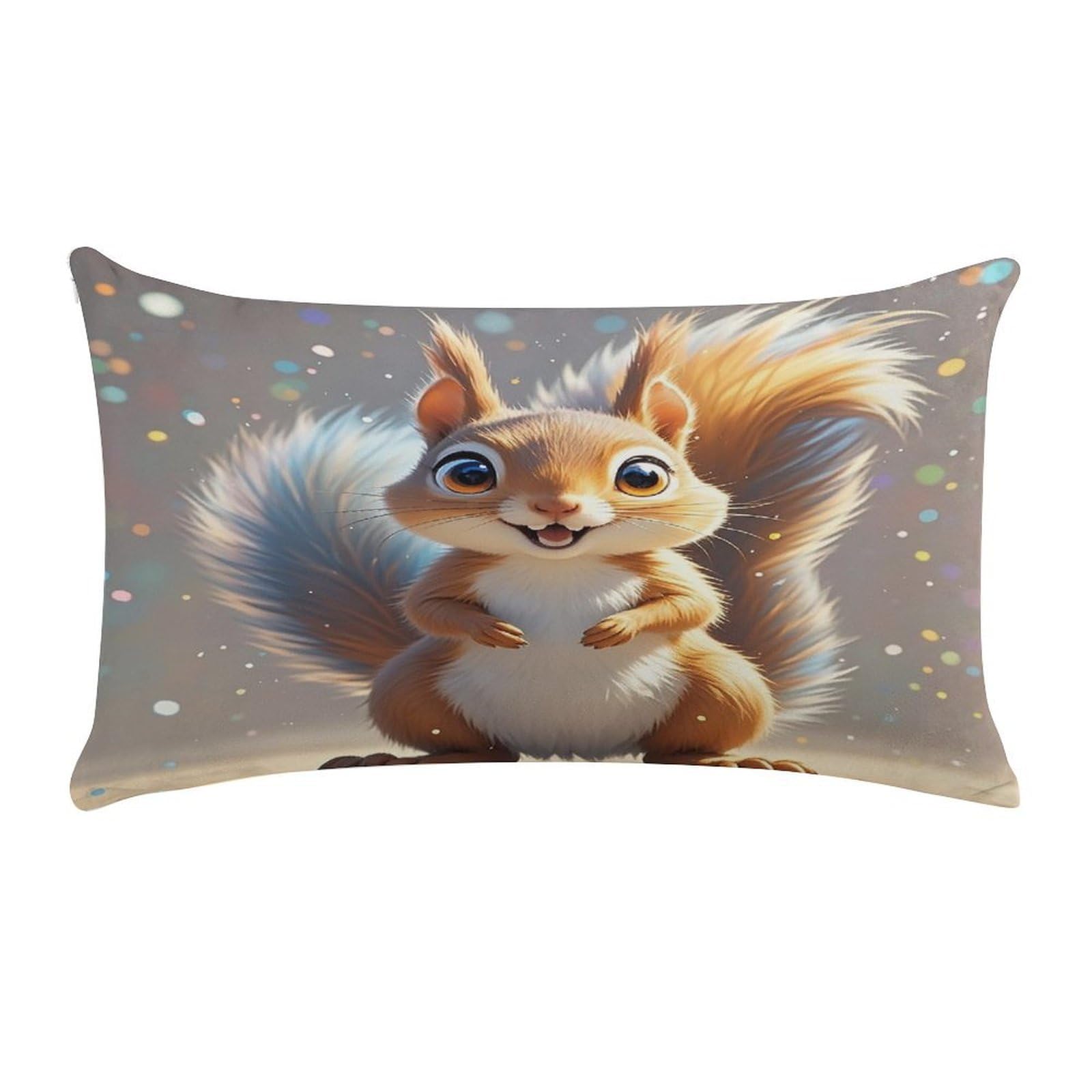 Squirrel Pillow Case Decorative Rectangle Throw Pillow Cover Soft Plush Pillowcase Cozy Cushion Case Modern Pillow Sham Cushion Cover for Bedroom Sofa Couch 20 X 12 Inch