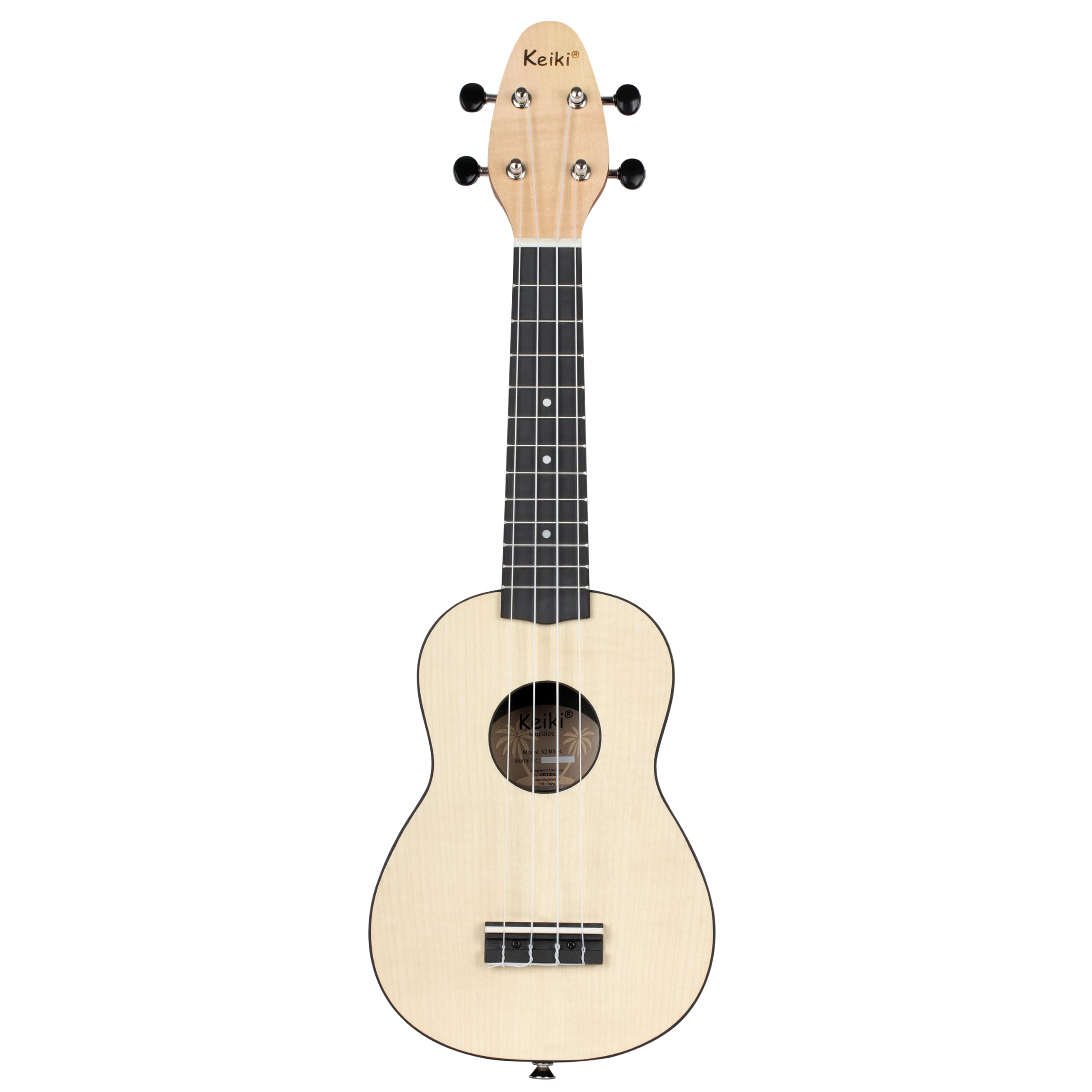 Ortega Guitars Ukulele Soprano Mancino – Acustico – Keiki K2 Series – Accessori Inclusi – Acero / ABS, Natural (K2-MAP-L)