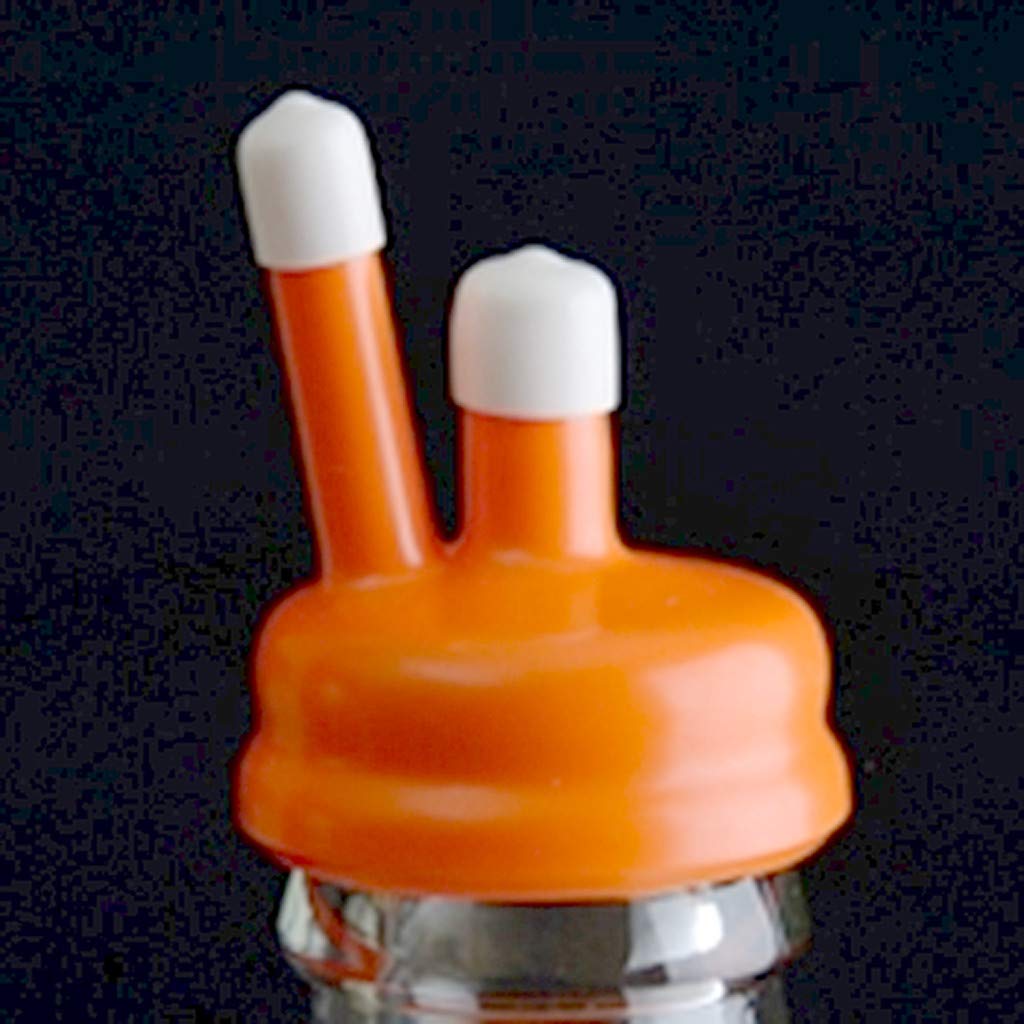 Thorium Carboy Cap 3, 5 & 6 Gallon, Blow Off Hood with Caps, Orange Silicone with Breathable Thermometer Spouts, Size by Thorium