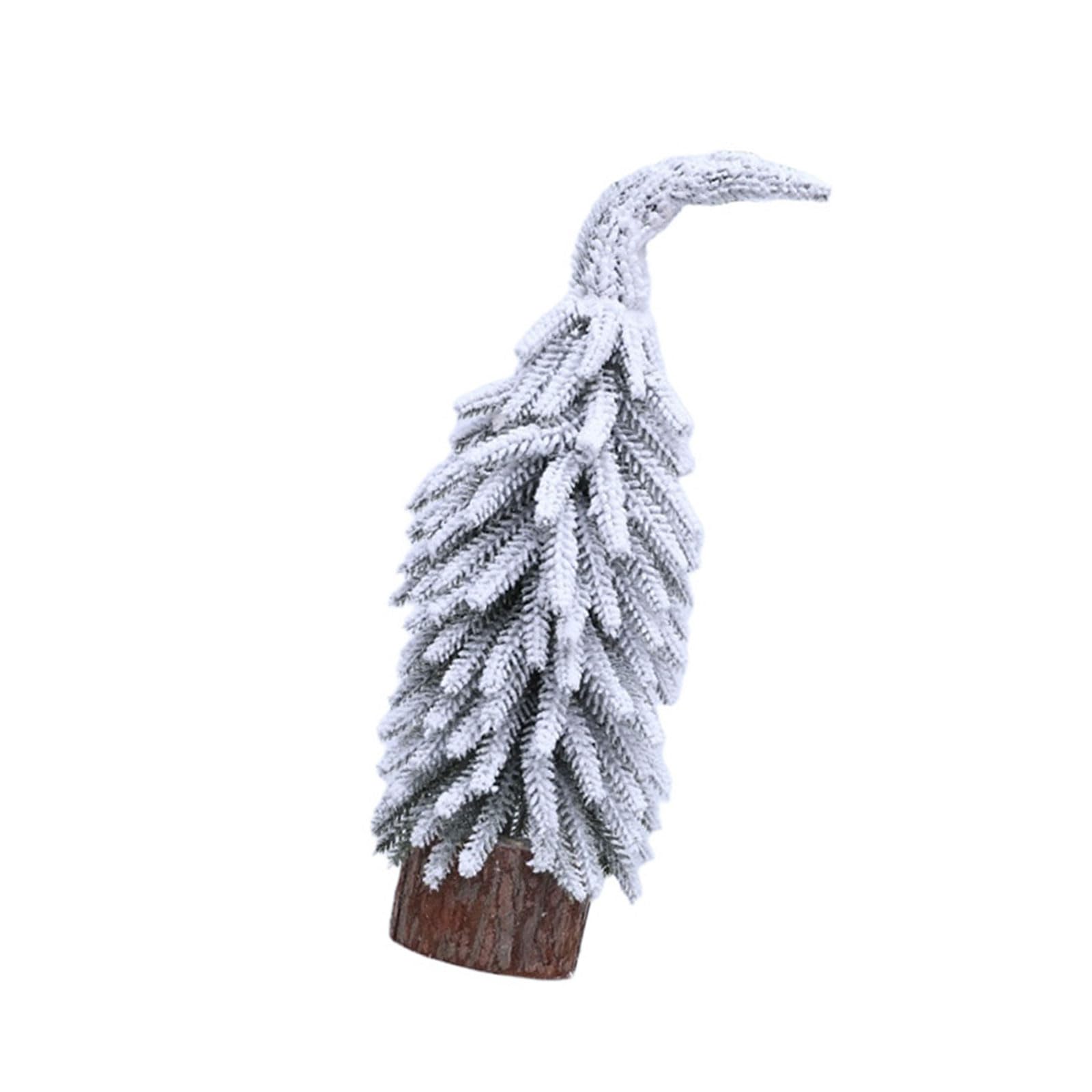 KAQNTUD Tipped Miniature Christmas Tree Decorations with Wooden Base for Holidays Table Decoration Houses Office Festival Table Decoration for Christmas