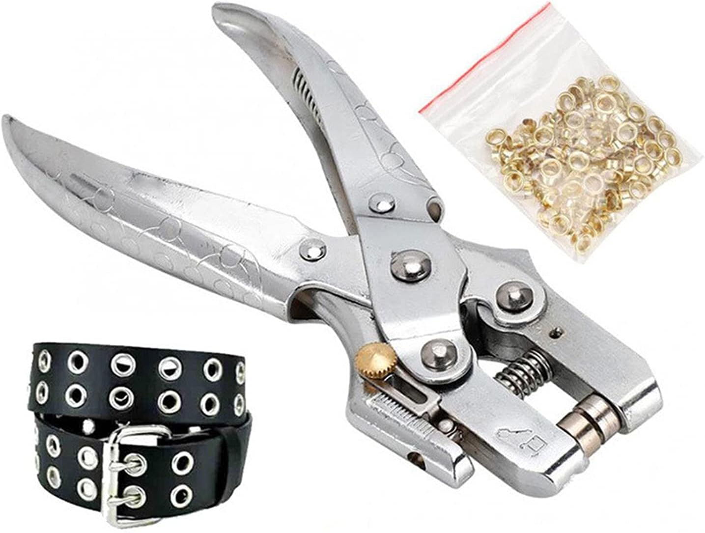 Crimping pliers Eyelet Pliers Hole Hole Adjustment Tool + 100 Pcs Easy