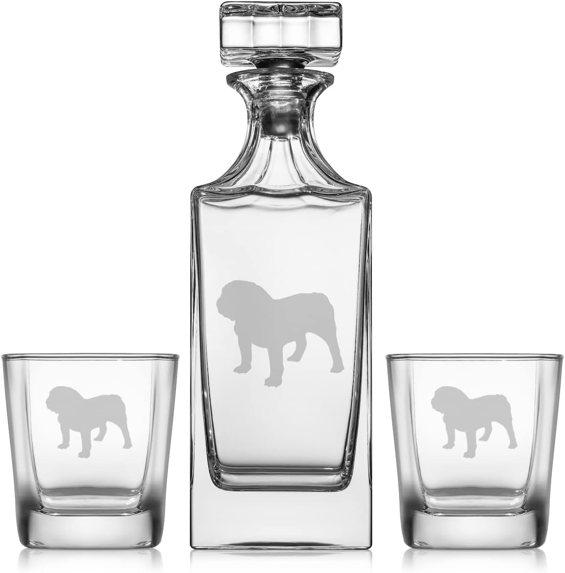 Whiskey Decanter Gift Set With 2 Whiskey Old Fashioned