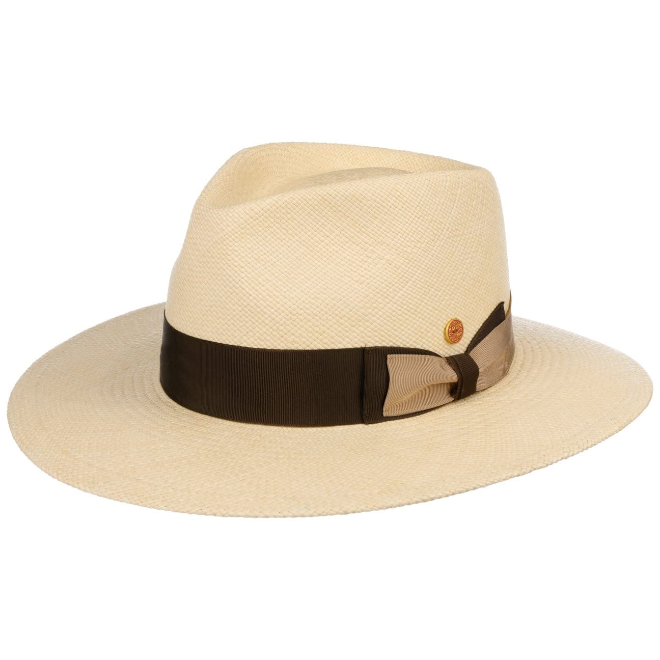 Mayser Sombrero Panamá Nizza Classic Mujer/Hombre - Made in The EU de Sol Paja Verano con Banda Grosgrain Primavera/Verano