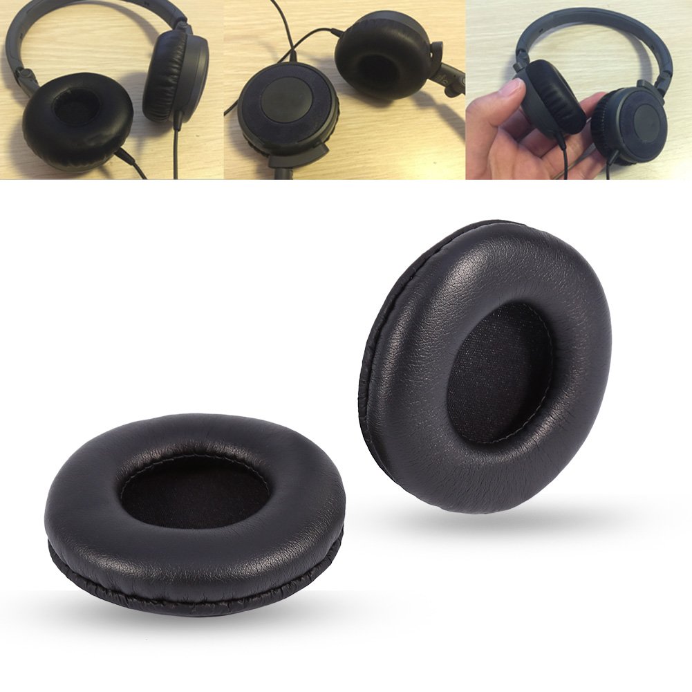 Queen.Y Coussins Souples Coussins de Rechange en Mousse Coussinets d'oreille Coussinets en Cuir PU Mousse Souple pour Casque Casque Noir
